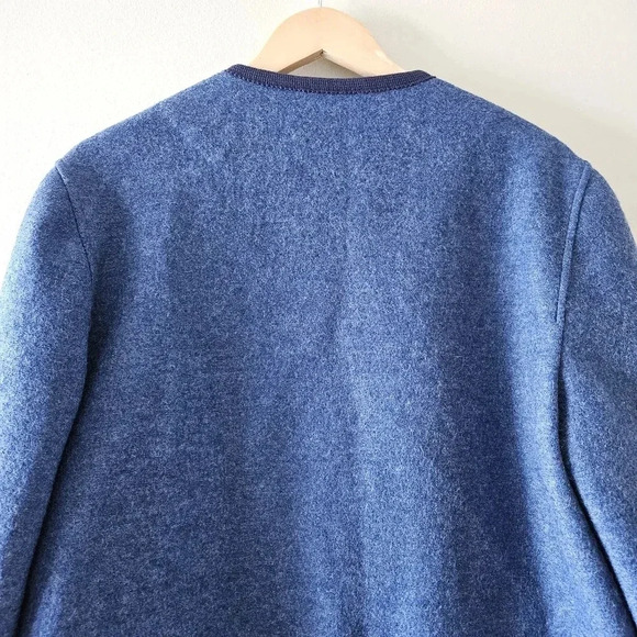Giesswein Virgin Wool Grandmacore Boho Cardigan  Retro Sweater Blue Size US 10. - Picture 9 of 13